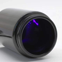 Stock 100g-1kg 4oz/6oz/8oz/10oz/18oz/36oz violet foncé pots de cachette en verre noir cosmétique avec logo personnalisé sérigraphie pour le thé