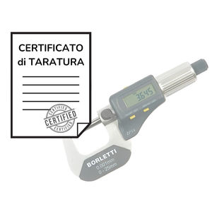 Certificado de calibración ACCREDIA para micrómetros externos digitales de 0-25mm - Product Image 1