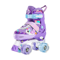 Chaussures de patins à roulettes à double rangée Nouveau design Chaussures de patins à roues alignées à roulettes entièrement clignotantes de haute qualité pour enfants