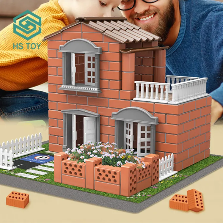 HS Little Architect Mason Handmade Diy Crafts Wall Building Models Miniature Houses Kit With Different Style
