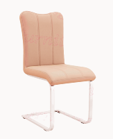 Chaise de salle à manger confortable en similicuir PU avec nœud, style nordique moderne SXT DC-1911, pour maison, bureau, bar, en métal