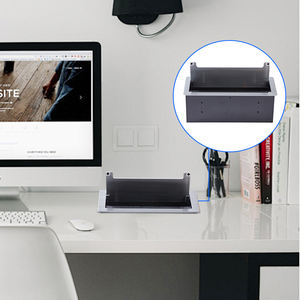 Prise de courant encastrée en aluminium à ouverture rabattable, anti-poussière, avec brosse, pour table de conférence, fournie directement par l'usine - Product Image 6