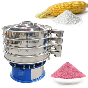 Solid Liquid Corn Starch Paprika Powder Sieving Machine Almonds Chocolate Liquid Flour Rotary Vibrating Sieve for Bulk Materials