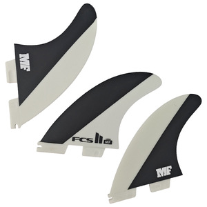 Planche de surf en fibre de verre G5 de deuxième génération pour aileron gauche, central, droit, ensemble universel de trois ailerons, noir et blanc bicolore - Product Image 2