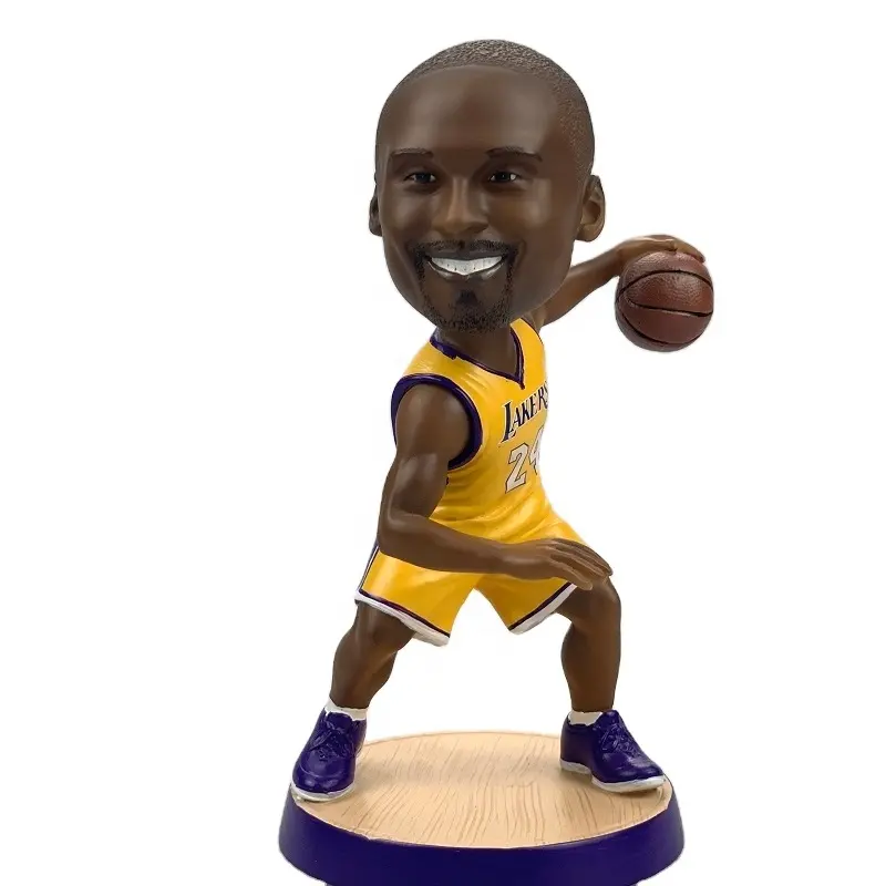 Figura de acción de resina de 18 cm para jugador de baloncesto de la NBA, cabeza de bobble para decoración de coche