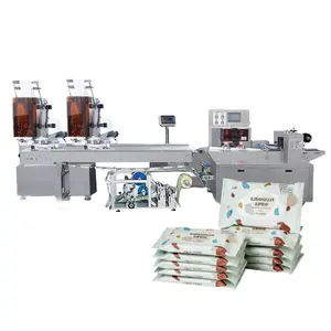 Full Auto Facial Natte Doekjes Productielijn/Nat Tissue Productie Machine/Kleine Packs Natte Handdoeken Verpakking Apparatuur