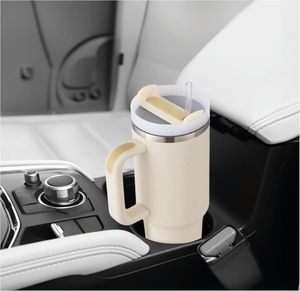 40oz Tumbler <strong>with</strong> Handle Hot Coffee Mug Cup Thermal Stainless Steel Tumbler <strong>with</strong> <strong>Straw</strong> Vacuum <strong>Flask</strong> Insulated Portable Cup - Product Image 3