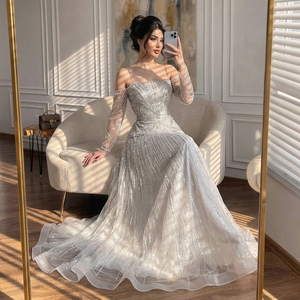 Robe de soirée Serene <span class=keywords><strong>Hill</strong></span> LA73333, beige luxueux, style arabe, Dubai, célèbre designer, coupe A, 2026, pour mariage et soirée - Product Image 5