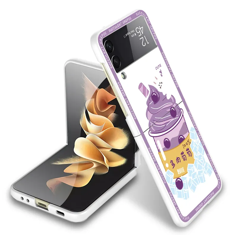GKK דק קשיח פלסטיק מתקפל מקרה עבור Samsung Galaxy Z Flip3 flip 4 מעודן נייד טלפון חזרה כיסוי גרפיטי