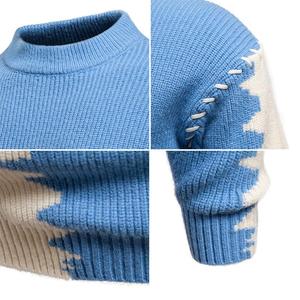 Suéter de <span class=keywords><strong>Cuello</strong></span> <span class=keywords><strong>Alto</strong></span> para <span class=keywords><strong>Hombre</strong></span>, Otoño-Invierno 2025, Costuras en Contraste de Color, Cálido por Dentro - Product Image 4