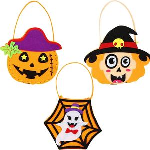 Bolsas de regalo de Halloween de fieltro para niños, bolsas de dulces para trucos o tratar, suministros para fiesta de Halloween - Product Image 1