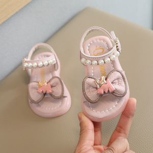 Sandales pour bébé fille de 0 à 3 ans, semelle souple, nœud, sandales princesse, pantoufles pour bébé fille - Product Image 3