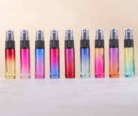 Flacon pulvérisateur dégradé coloré de luxe de 10ml avec testeur de pompe de pulvérisation en plastique 10ml petit flacon d'atomiseur de parfum échantillon de bouteille en verre