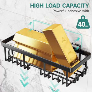 Étagère murale moderne sans perçage pour salle de bain, pour savon et articles de toilette, utilisation en appartement et en hôtel - Product Image 3