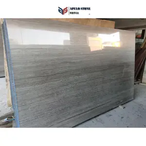 Apulostone ubin dinding batu marmer alami titanium perak gelap travertine abu-abu kayu travertine untuk ubin dinding ubin lantai