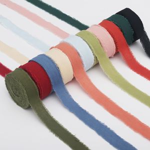 Pita Bunga Klasik Katun dan Linen, Potongan Tangan 1.5cm&2cm, untuk Kemasan Hadiah Kartu Natal - Product Image 3