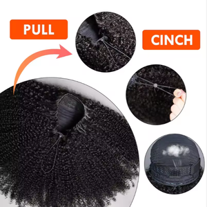 Media Peluca Rizada Birmana sin Pegamento, Fácil de Usar, Rizos Voluminosos, 3 en 1, con Cordón Ajustable para Mujer, Cabello <span class=keywords><strong>Humano</strong></span> Virgen Brasileño Natural - Product Image 4