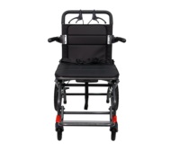 Chaise de voyage pour adultes et personnes âgées avec levier de bagage, roue arrière de 12 ", siège de 18.5" de large, fauteuil roulant d'avion portable ultra-léger