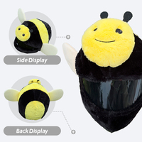 Housse de casque de moto en peluche abeille mignonne à prix réduit, avec remise en gros, motif animal 3D de dessin animé, pour casque intégral, pour motards