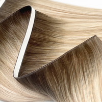 Extensions de cheveux humains vierges Remy Super Double Drawn, style Genius Weft à bandes invisibles longues, couleur Balayage