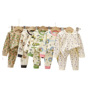 Nuevo Conjunto de Ropa Casual de Algodón para Niños, Manga Larga, Dibujos Animados de Animales y Letras, Pijamas de Otoño para Niños y Niñas - Product Image 1