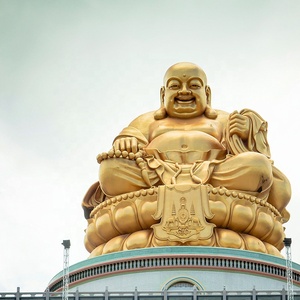 Gran templo al aire libre jardín religioso decorar tamaño real Metal bronce Buda escultura latón tailandés meditar estatuas de Buda dorado - Product Image 2