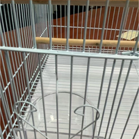 Vogelzuchtkäfig aus Edelstahldrahtgeflecht, einfacher großer Papageienkäfig mit Kunststoffschale und Kartonverpackung