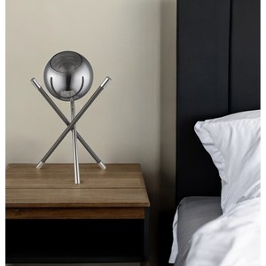 Lampada da tavolo treppiede HMS 18 \ "in metallo nero con paralume in nichel - Product Image 6