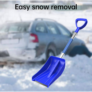 Sekop salju plastik portabel dengan fungsi kunci tombol pegangan Aluminium dan pendorong salju grosir pengikis es untuk penggunaan mobil - Product Image 2