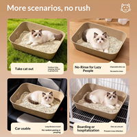 Bac à litière jetable extra large, anti-éclaboussures, portable pour les voyages, toilette temporaire pour chat de type ouvert sans nettoyage