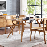 Mesa de comedor rectangular de madera sólida nórdica, muebles modernos para el hogar, nuevo diseño