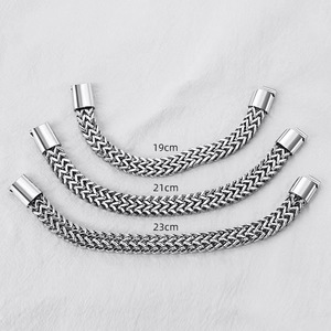 Braccialetti da uomo Vintage 8mm in acciaio inox a maglie porticciolo alla moda stile Hip Hop per gli uomini - Product Image 5