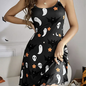 Nuova Collezione 2024: Camicie da <span class=keywords><strong>Notte</strong></span> Sexy per Halloween in Seta Artificiale, Abito Erotico da Camera da Letto, Pigiama Casual Sexy - Product Image 3