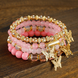 2026 New Bohemian Style Butterfly Crystal <strong>Beaded</strong> Multi-layer <strong>Bracelet</strong> Gold Alloy Women's <strong>Fashion</strong> Jewelry Wholesale Supplier - Product Image 4