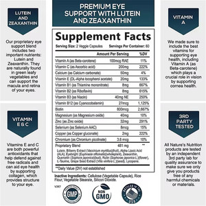 OEM mắt vitamin và khoáng chất bổ sung cho tầm nhìn hỗ trợ với Lutein, Zeaxanthin, kẽm, và vitamin sứ<span class=keywords><strong>c</strong></span> khỏ<span class=keywords><strong>e</strong></span> mắt viên nang - Product Image 6