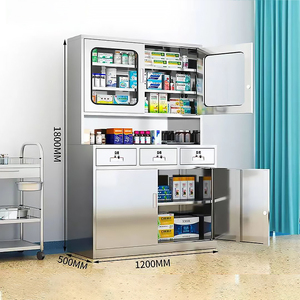 Armoires de rangement modernes en acier inoxydable pour hôpitaux, ateliers et extérieurs, à faible profondeur, avec serrures, pour médicaments, personnel, chaussures et outils, réglables - Product Image 6