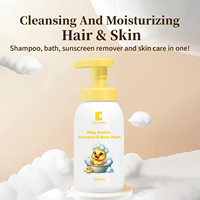 À base de plantes doux 2-en-1 argousier parfumé shampooing nettoyant pour le corps enfants liquide nettoyant hydratant adoucissant cheveux pour les douches de bébé