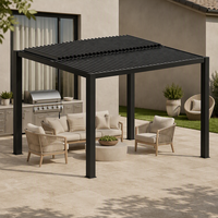 Pergola manuelle d'extérieur, gazebo, pavillon pour hôtel, villa, complexe hôtelier, cour, patio, restaurant, pelouse, terrasse, jardin, ombrage