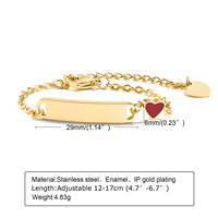 Pulsera de Identificación Personalizada de Acero Inoxidable 304, Chapada en Oro de 18K PVD, Resistente al Agua, con Grabado Láser Personalizado, para Niños y Adultos