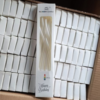 6 bougies blanches nacrées courbées, bougies en cire torsadées pour anniversaire, fournitures pour fêtes et pâtisseries