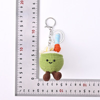 Handgemaakte gehaakte kokoswaterbeker sleutelhanger schattig amigurumi fruitpop hanger rugzak accessoires groothandel 2026