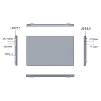 Ordinateur Laptop bisnis portabel, komputer Laptop 15.6 inci + 7 inci SSD 128GB DDR4 N100 layar ganda baterai 5400mAh