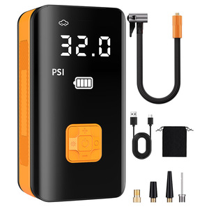 Portable Tire Inflator 12 V LED Display Single Cylinder For <b>Car</b> Motorcycle Bike With Pressure Gauge And Accessories - Product Image 1