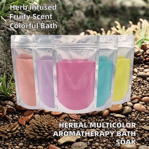 Bombes de bain moussantes naturelles à base d'herbes multicolores, d'aloe vera et de sel de bain effervescent pour l'aromathérapie - Product Image 2