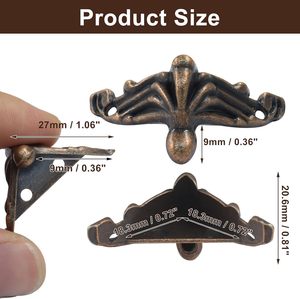 Unlorspy Pcs Copper Antique Brass Jewelry Box Legs Decorative Feet Hardware <b>Corner</b> <b>Protector</b> Zinc Alloy Box Legs For Wood Case J - Product Image 4