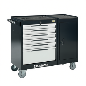 Fasano <b>Tools</b> <b>Rolling</b> <b>Tool</b> Cabinet 6 Drawer With Door And Lock For Workshop Storage - Product Image 2