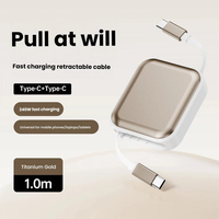 Câble de charge rapide rétractable Type C vers Type C 240W, cordon télescopique extensible de 1 m pour ordinateurs portables, téléphones, tablettes