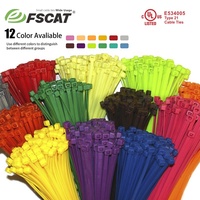 Attaches-câbles en nylon 66 coloré 3,6x250mm 10 pouces avec étiquette personnalisée pour importateurs et grossistes