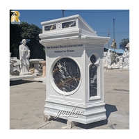Púlpito de piedra de mármol blanco de decoración religiosa tallada a mano para Iglesia