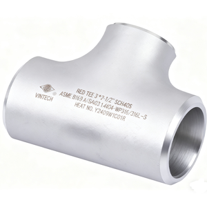 Raccord en T réducteur à souder bout à bout en acier inoxydable ASME B16.9 304 304L 316 316L A403 haute pression sans soudure forgé - Product Image 5